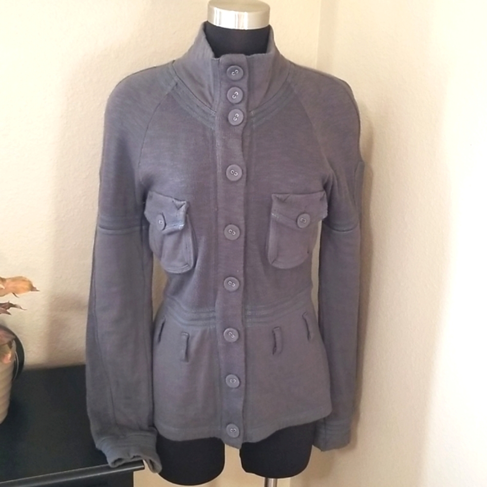 Free People Army Green Cardigan Sweater Large